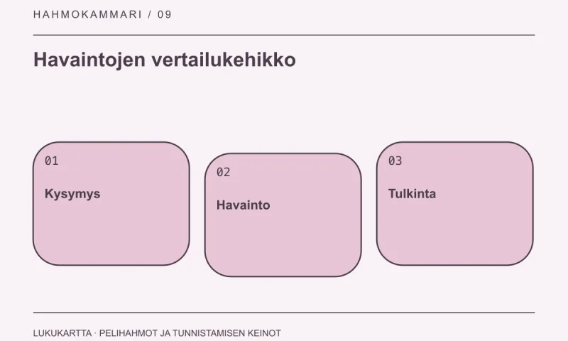 Havaintojen vertailukehikko: Kysymys, Havainto, Tulkinta